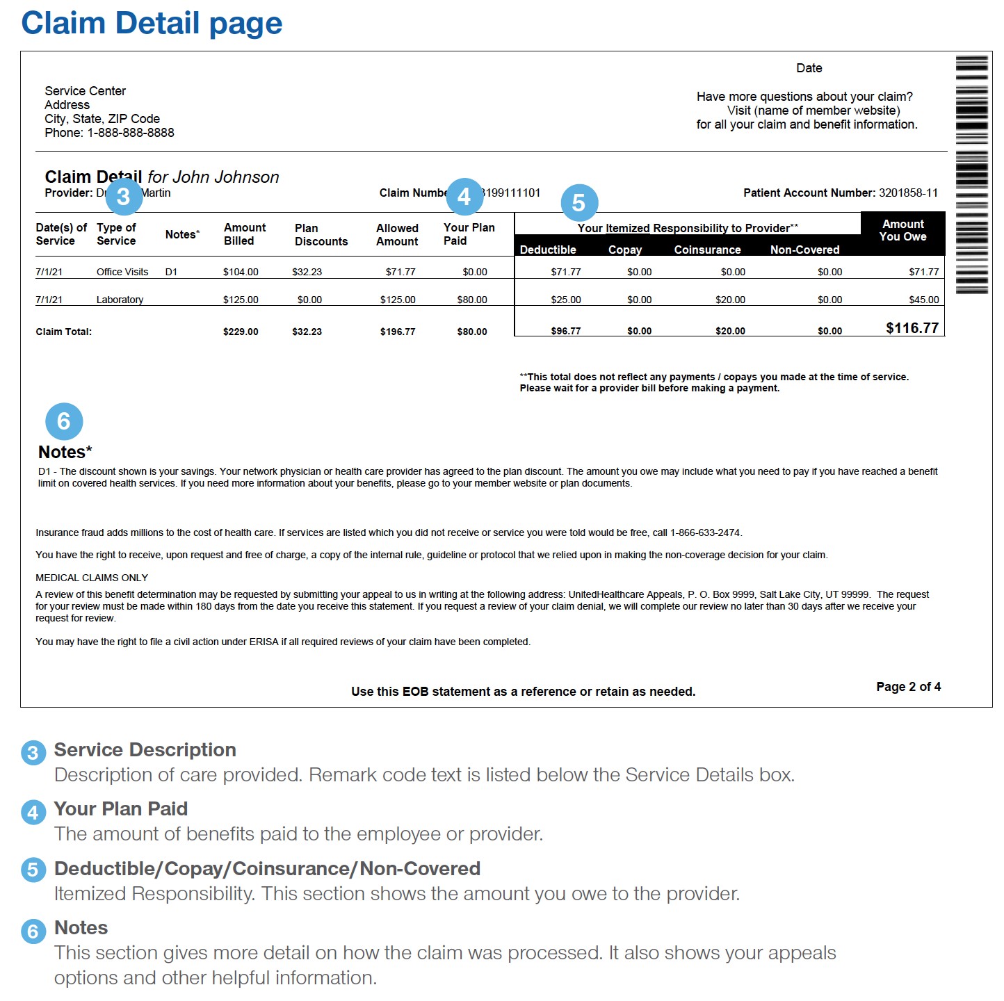 Understanding your United Healthcare Explanation of Benefits (EOB